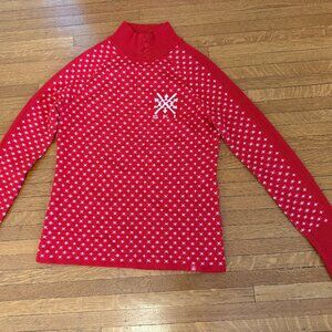 Krimson Klover Red and White Ski Sweater Size Small
